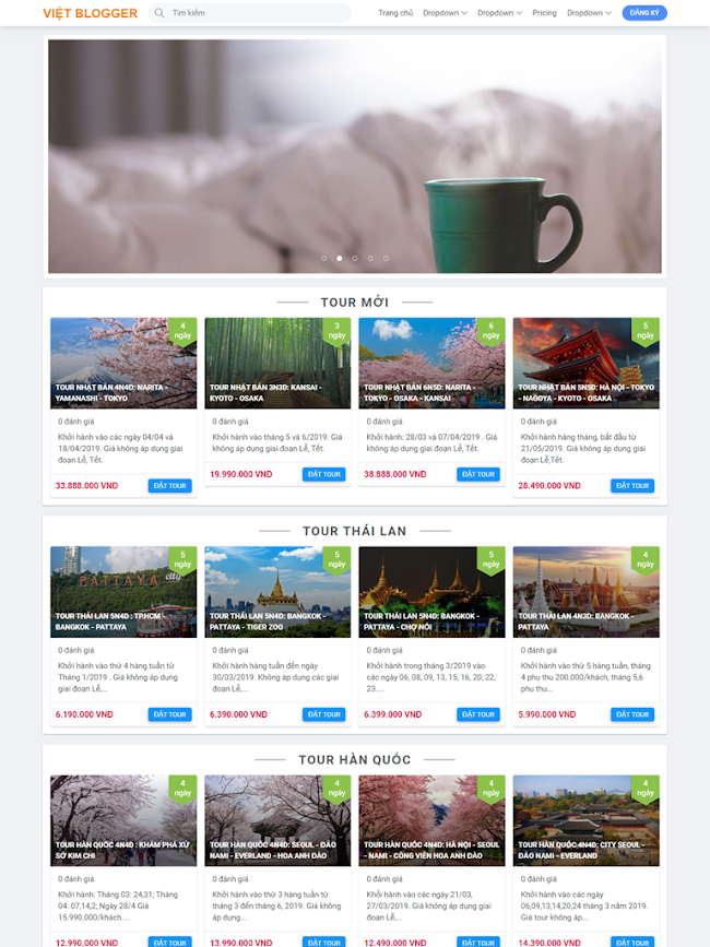 Template blogspot du lịch book tour online đẹp